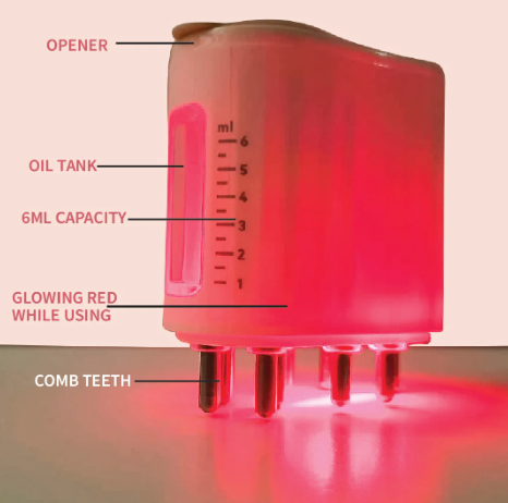 LUMINARA - Red Light Therapy Electric Scalp Massager And Hair Oil Applicator