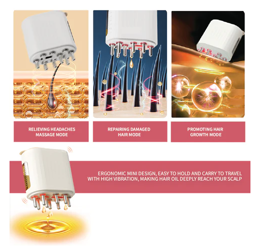 LUMINARA - Red Light Therapy Electric Scalp Massager And Hair Oil Applicator